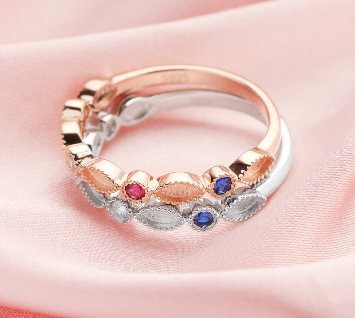 Jade - BM ring -silver & sapphire -sz7