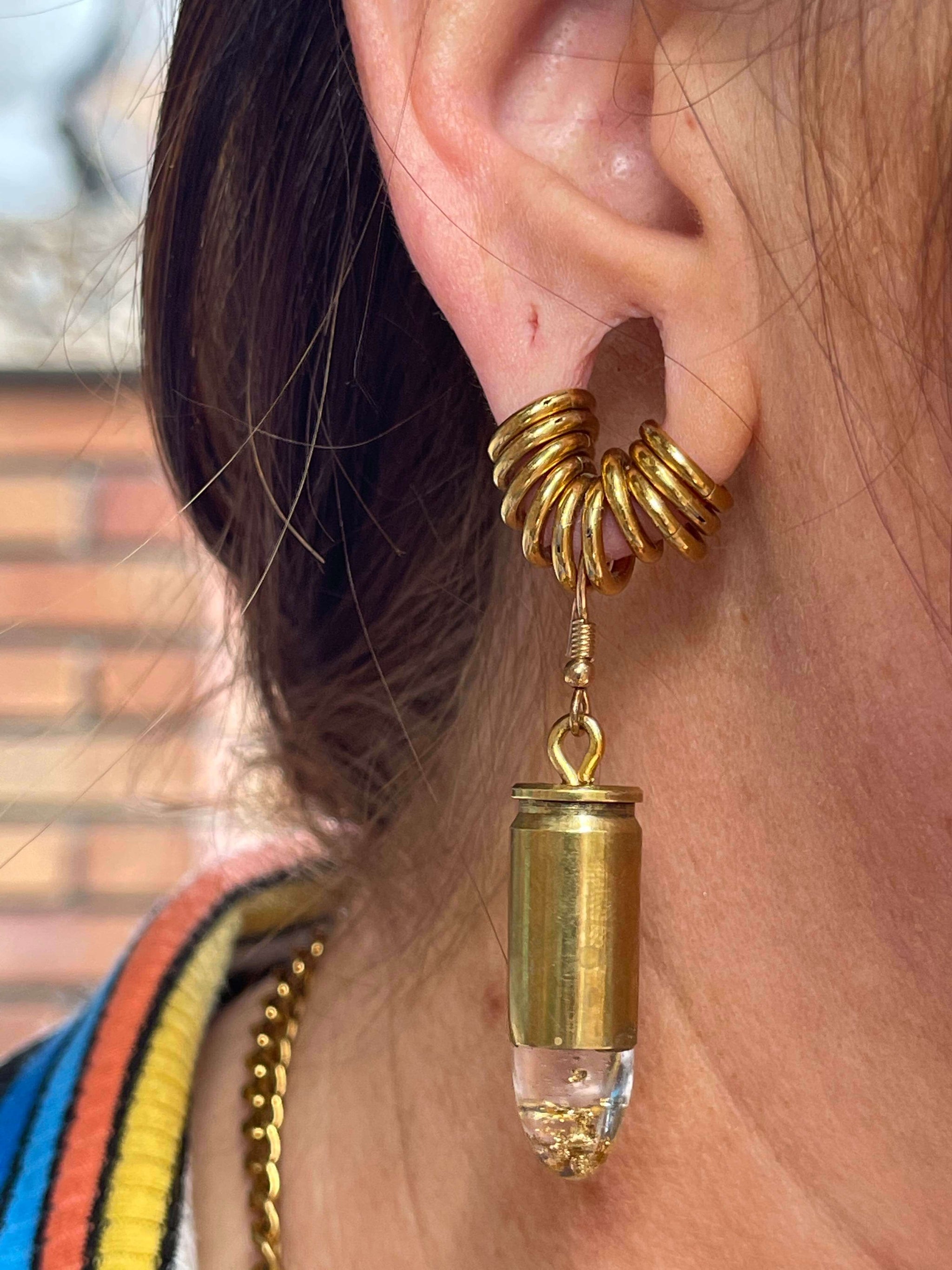 9mm Bullet & Rodent sale Bone Earrings